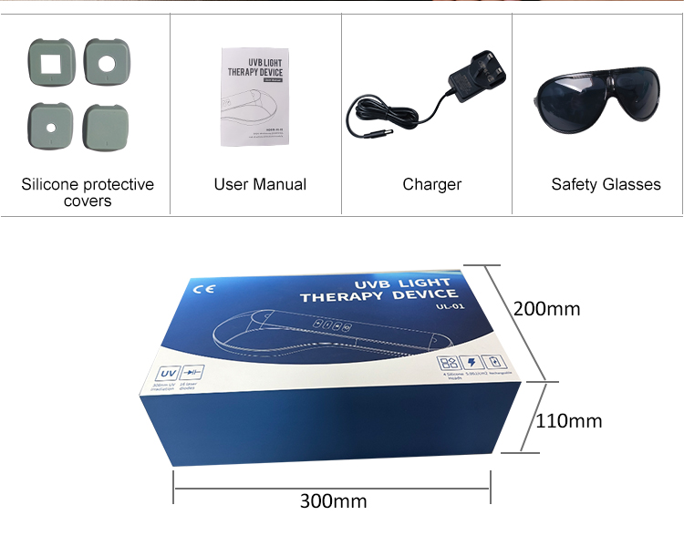 UVB light therapy device packaging size