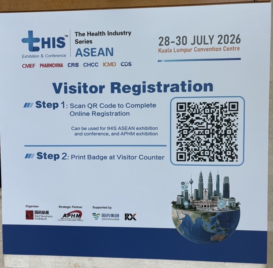 Visitor registration area at The Health Industry Series ASEAN 2026 in Kuala Lumpur